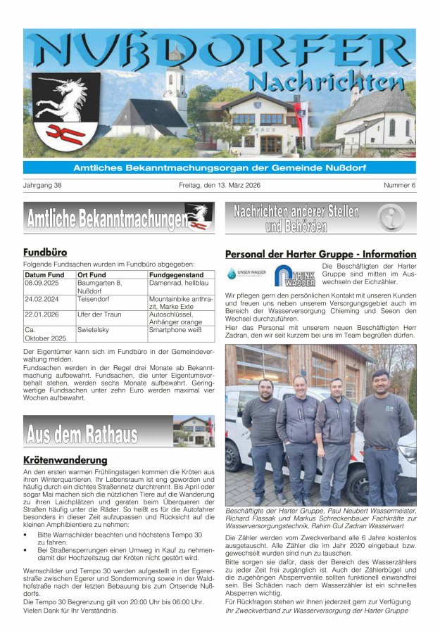 Nußdorfer Nachrichten Titelblatt 06/2026