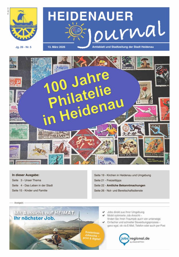 Heidenauer Journal - Amtsblatt und Stadtzeitung der Stadt Heidenau Titelblatt 05/2026