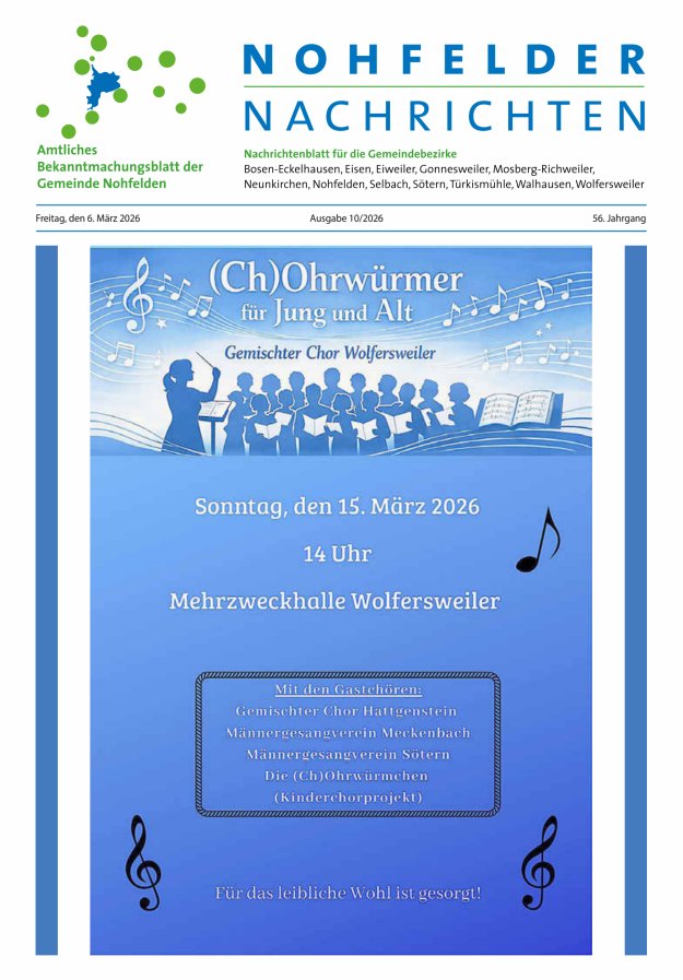 Nohfelder Nachrichten Titelblatt 10/2026