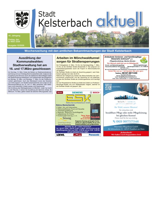 Kelsterbach aktuell Titelblatt 10/2026