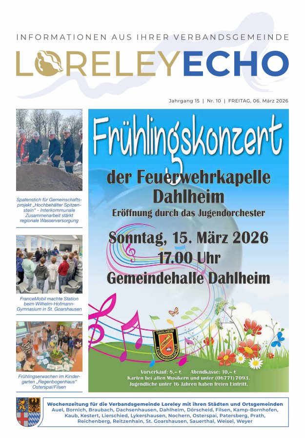 Loreley-Echo - Mitteilungsblatt der Verbandsgemeinde Loreley Titelblatt 10/2026