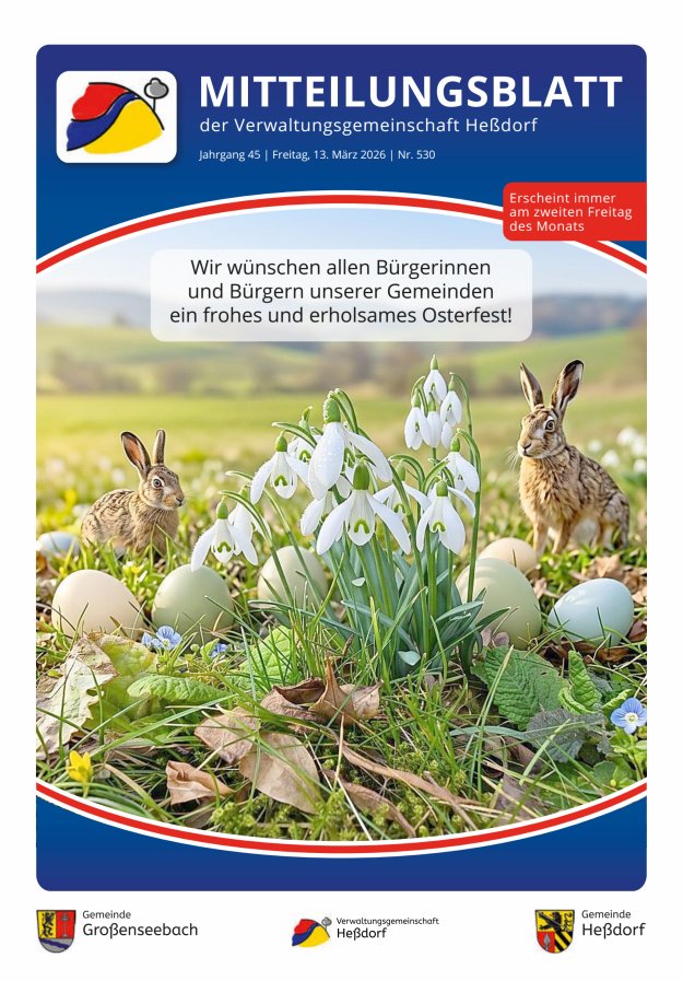 Mitteilungsblatt der Verwaltungsgemeinschaft Heßdorf Titelblatt 530/2026