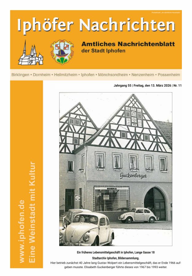 Iphöfer Nachrichten Titelblatt 11/2026