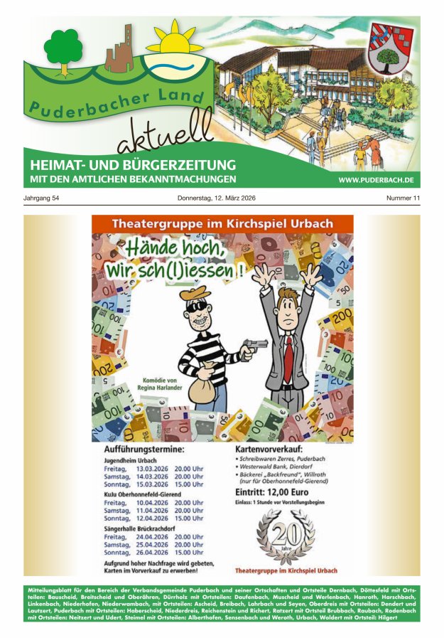 Puderbacher Land aktuell Titelblatt 11/2026
