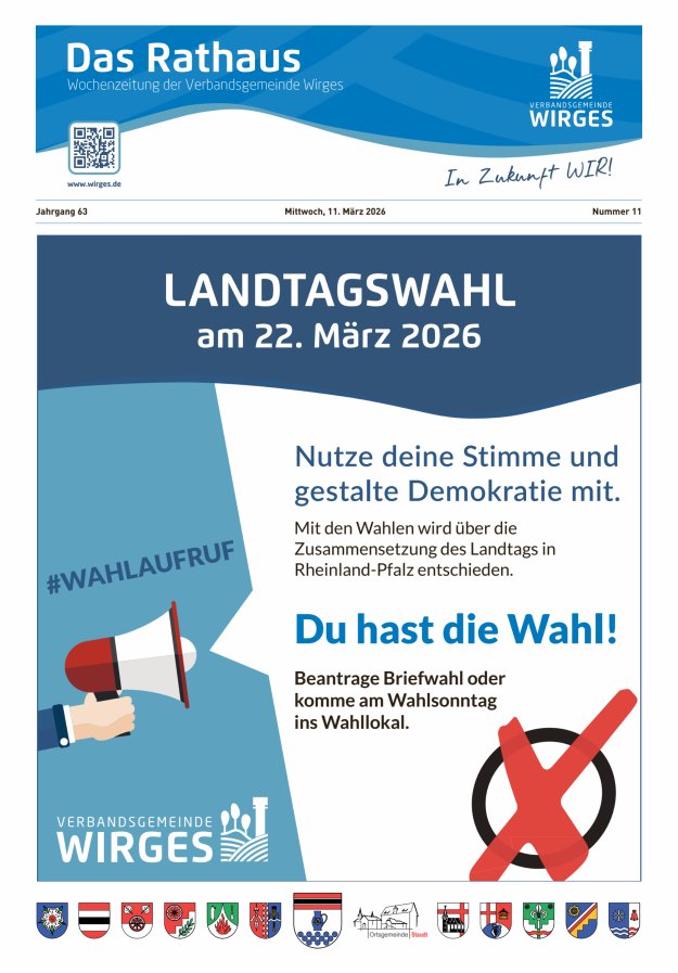 Das Rathaus - Informationen für die Bürger in der VG Wirges Titelblatt 11/2026