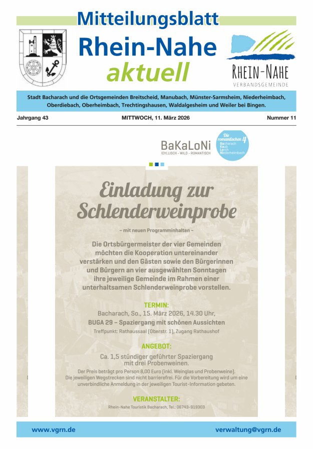 Rhein-Nahe aktuell Titelblatt 11/2026