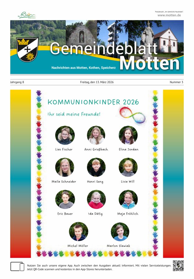 Gemeindeblatt Motten Nachrichten aus Motten Kothen Speicherz Titelblatt 03/2026