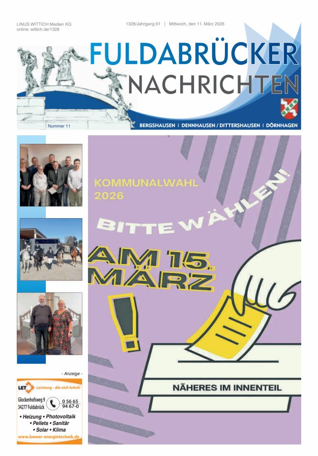 Fuldabrücker Nachrichten Titelblatt 11/2026