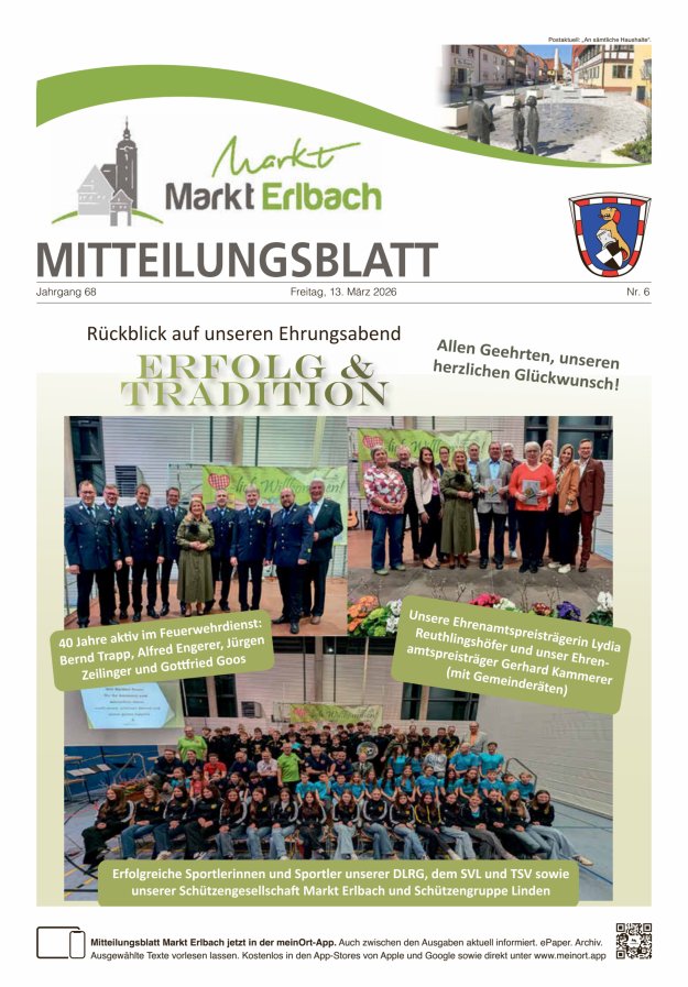 Mitteilungsblatt Markt Erlbach Titelblatt 06/2026