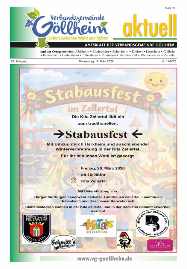 Verbandsgemeinde Göllheim aktuell Titelblatt 11/2026