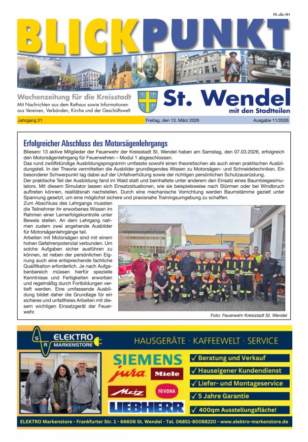 Blickpunkt St Wendel Titelblatt 11/2026