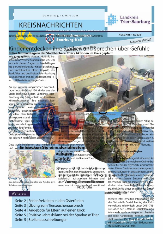 Saarburger Kreisblatt Titelblatt 11/2026
