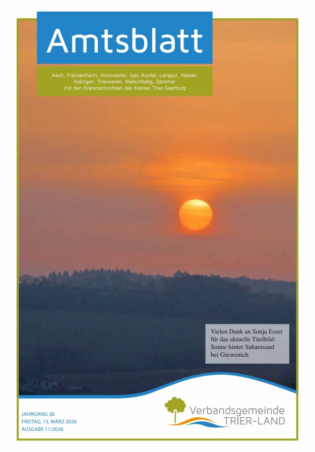 Amtsblatt VG Trier-Land Titelblatt 11/2026