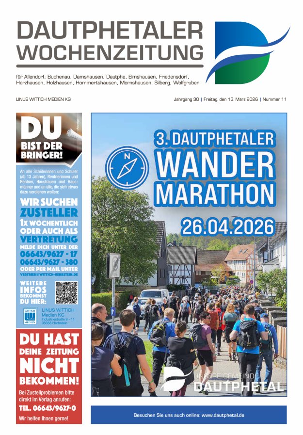 Dautphetaler Wochenzeitung Titelblatt 11/2026