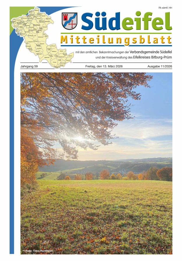 Mitteilungsblatt Südeifel Titelblatt 11/2026