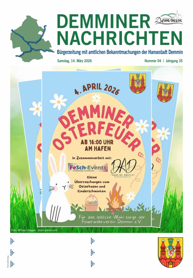 Demminer Nachrichten Titelblatt 04/2026
