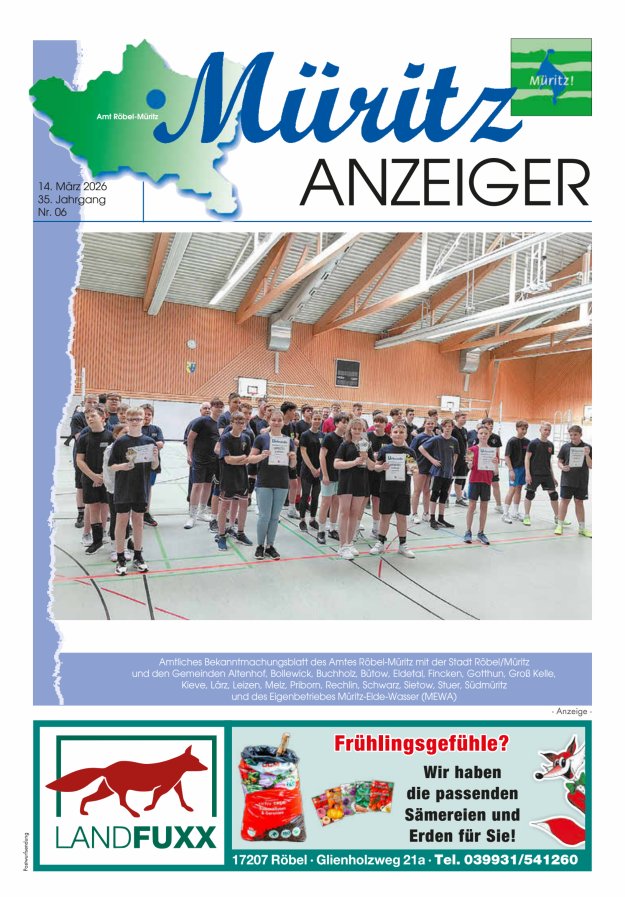 Müritz-Anzeiger Titelblatt 06/2026
