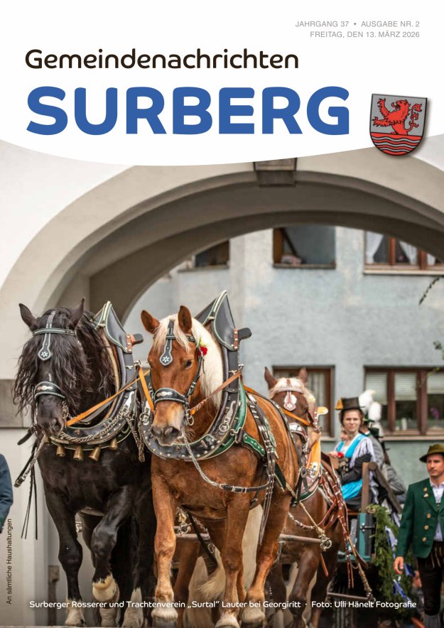 Gemeindenachrichten Surberg Titelblatt 02/2026