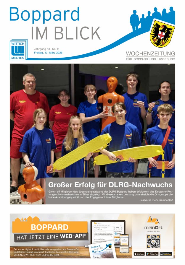 Boppard im Blick - Heimatzeitung für die Stadt Boppard Titelblatt 11/2026
