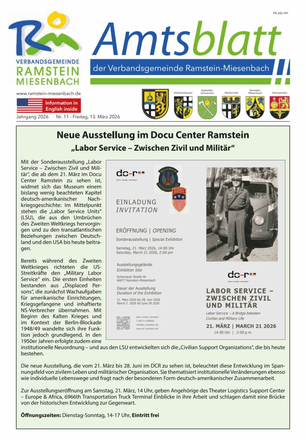 Amtsblatt VG Ramstein-Miesenbach Titelblatt 11/2026