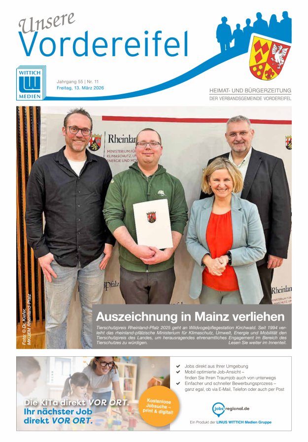 Mitteilungsblatt Vordereifel - Heimat- u Bürgerzeitung der VG Vordereifel Titelblatt 11/2026