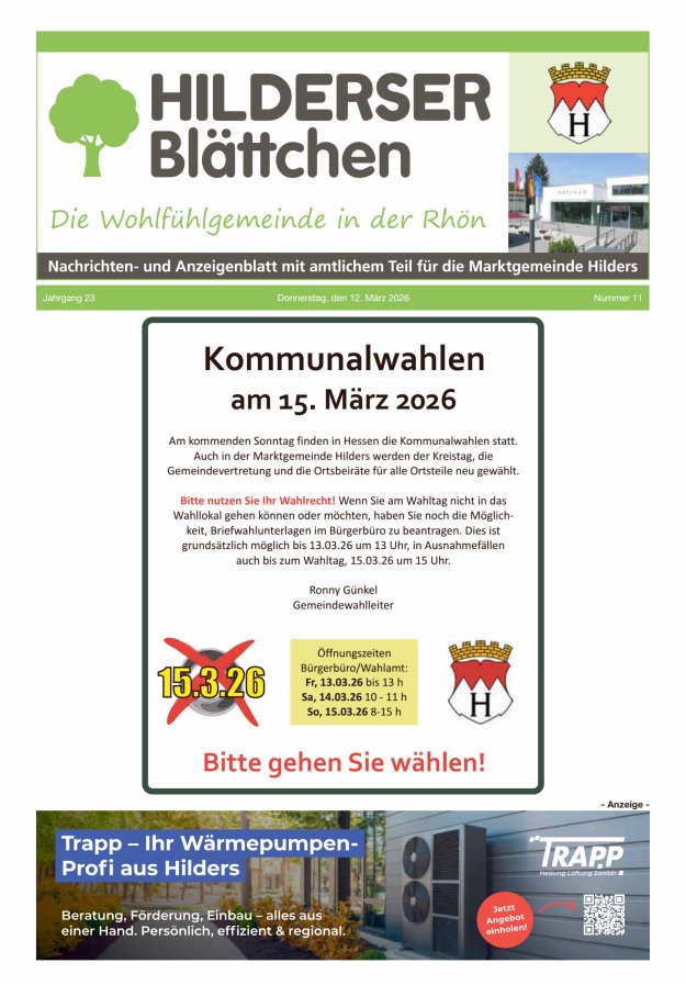 Hilderser Blättchen Titelblatt 11/2026