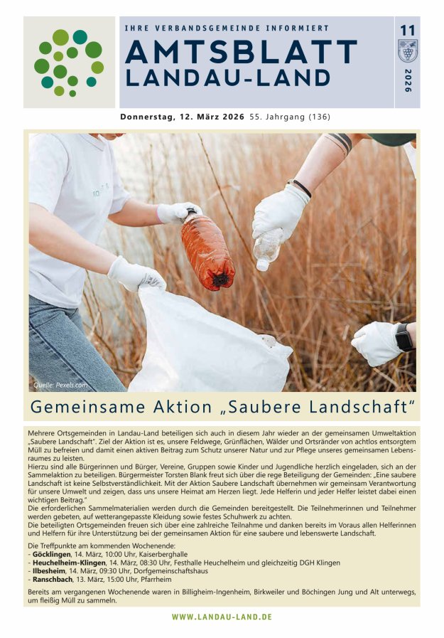 Amtsblatt VG Landau-Land Titelblatt 11/2026