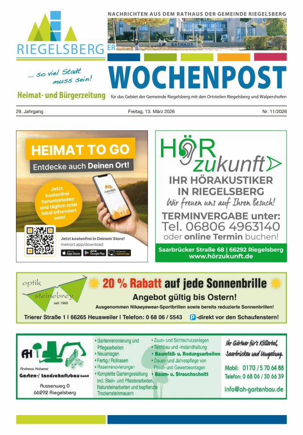 Riegelsberger Wochenpost Titelblatt 11/2026