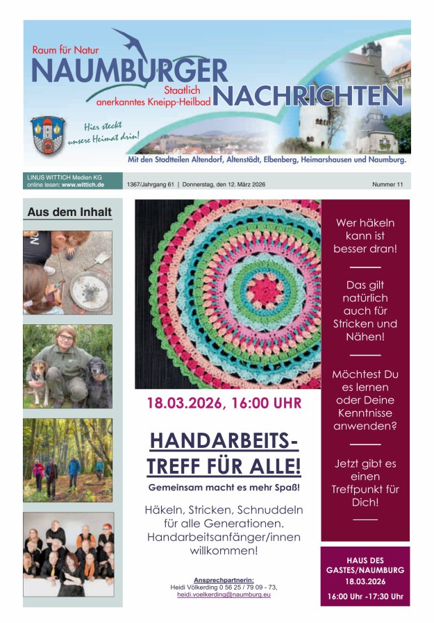 Naumburger Nachrichten Titelblatt 11/2026