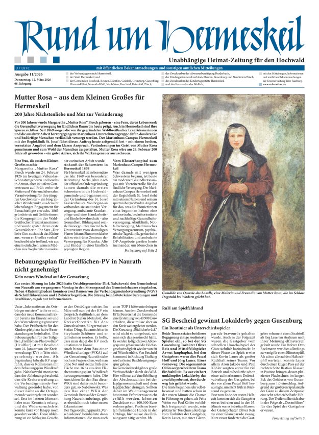 Rund um Hermeskeil Titelblatt 11/2026