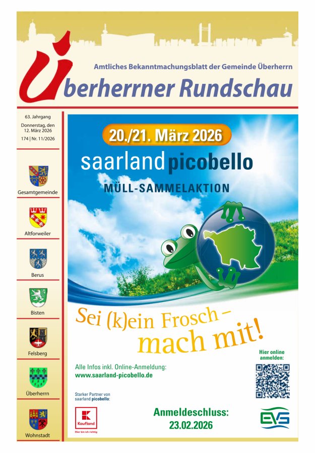 Überherrner Rundschau Titelblatt 11/2026