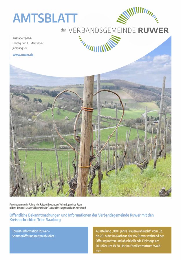 Amtsblatt VG Ruwer Titelblatt 11/2026