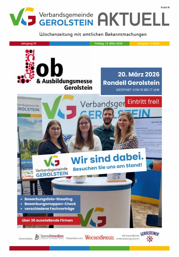 Verbandsgemeinde Gerolstein aktuell Titelblatt 11/2026