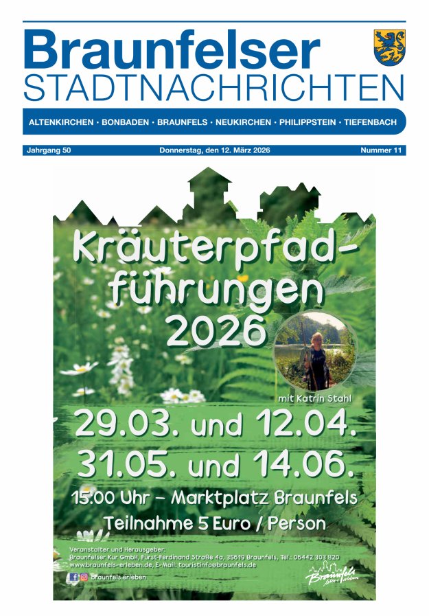Braunfelser Stadtnachrichten Titelblatt 11/2026
