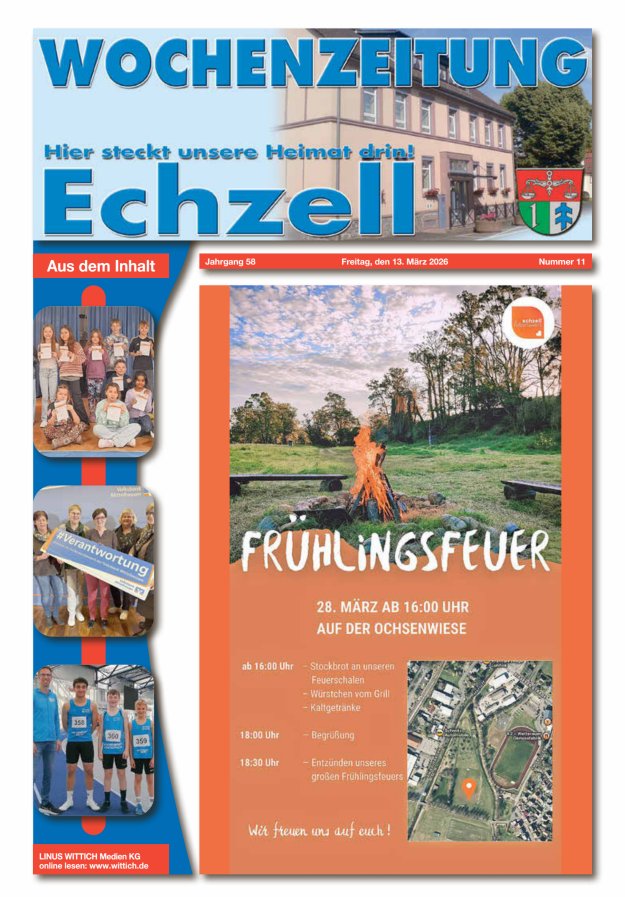 Wochenzeitung für die Gemeinde Echzell Titelblatt 11/2026