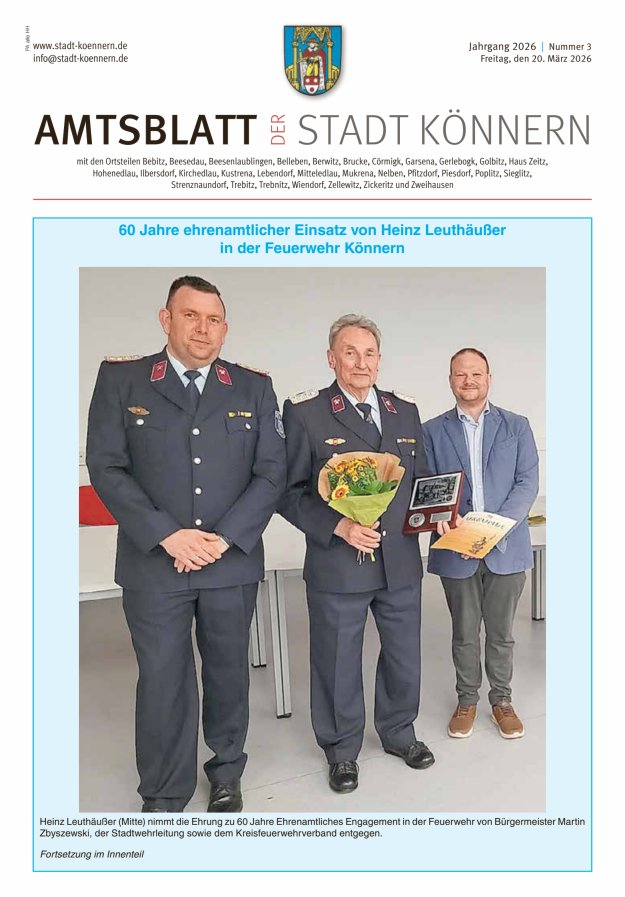 Anzeiger für die Stadt Könnern Titelblatt 03/2026