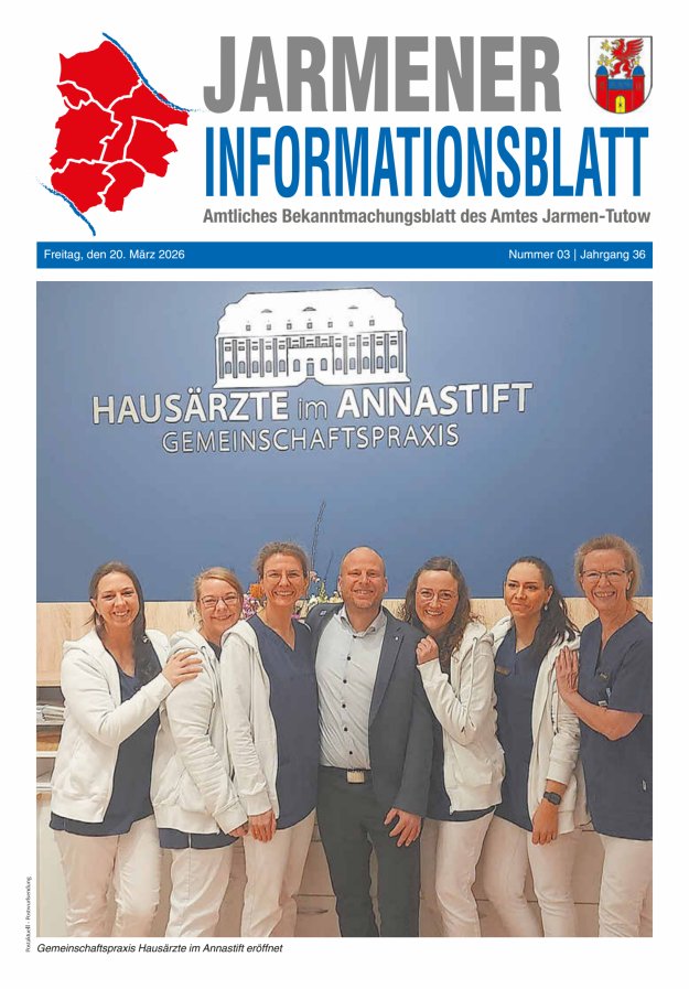 Jarmener Informationsblatt Titelblatt 03/2026