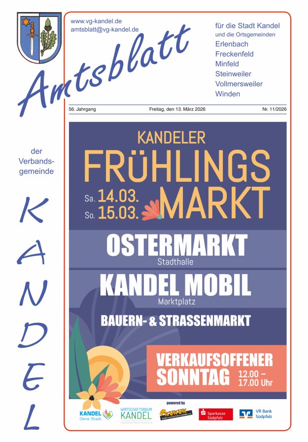 Amtsblatt VG Kandel Titelblatt 11/2026