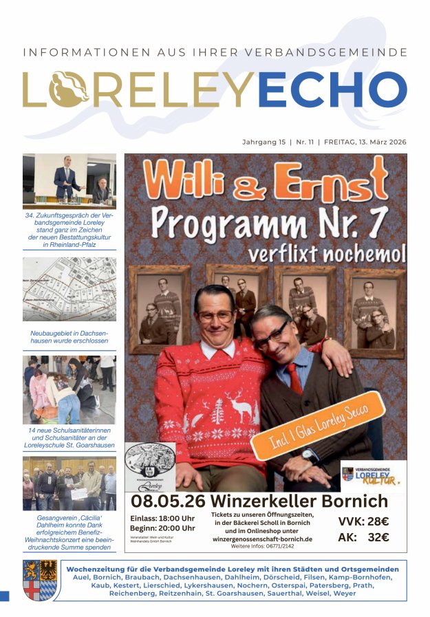 Loreley-Echo - Mitteilungsblatt der Verbandsgemeinde Loreley (Braubach) Titelblatt 10/2026