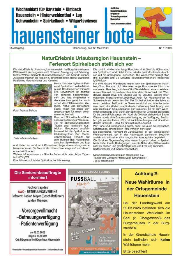 Hauensteiner Bote Titelblatt 11/2026