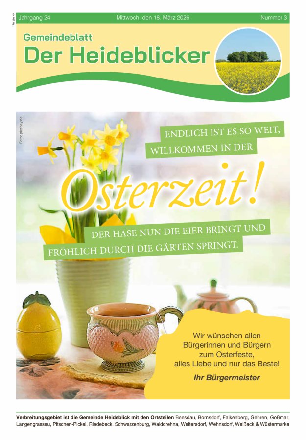 Amtsblatt für die Gemeinde Heideblick - Der Heideblick Titelblatt 03/2026
