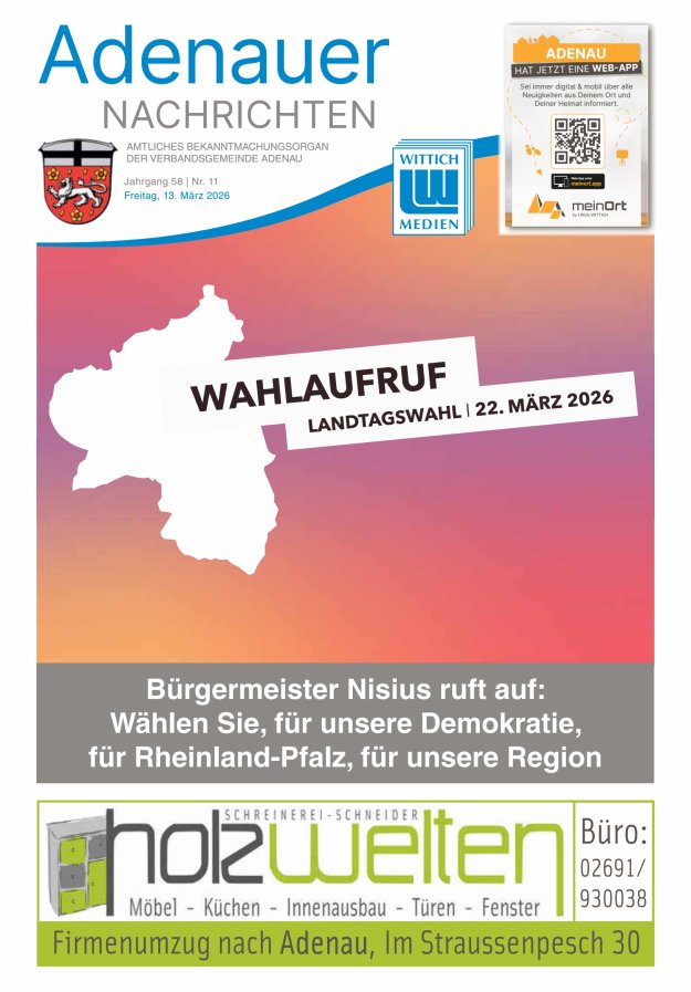 Adenauer Nachrichten Titelblatt 11/2026