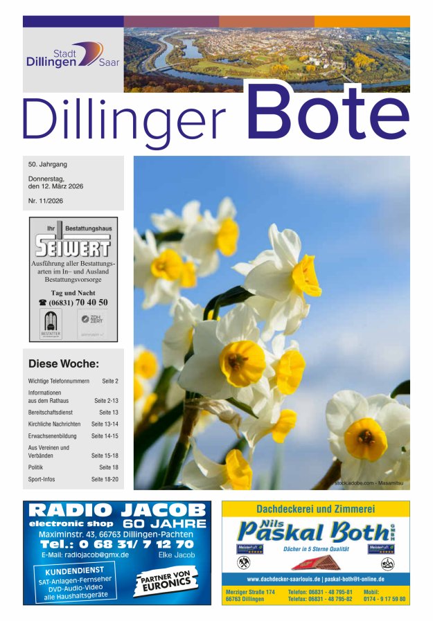 Dillinger Bote Titelblatt 11/2026