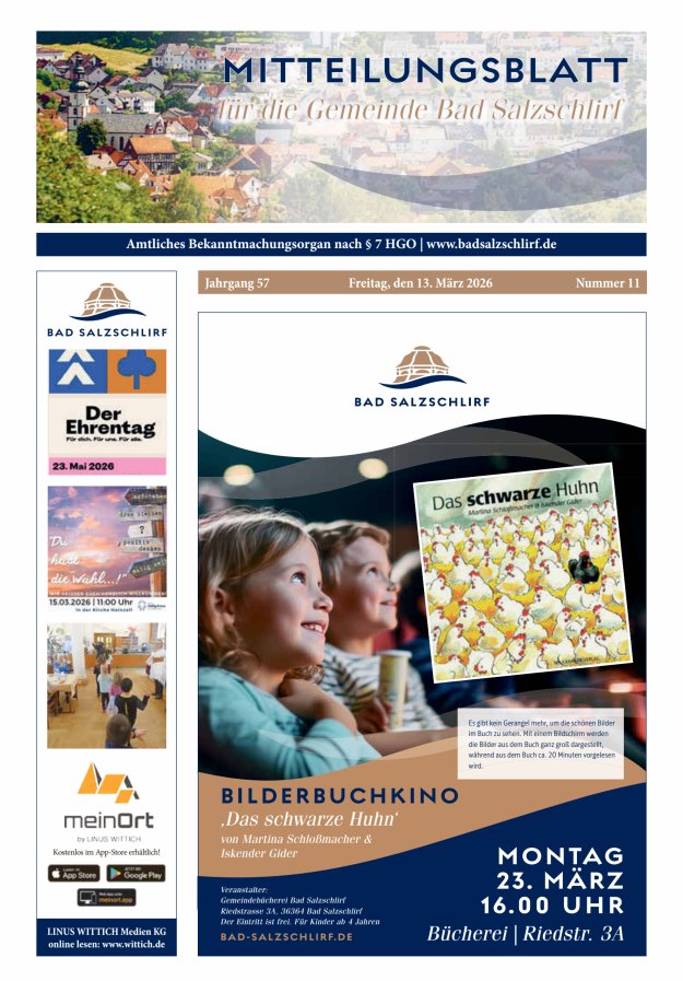 Amtliches Bekanntmachungsorgan der Gemeinde Bad Salzschlirf Titelblatt 11/2026