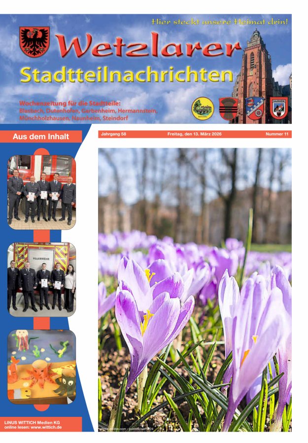 Wetzlarer Stadtteilnachrichten Titelblatt 11/2026