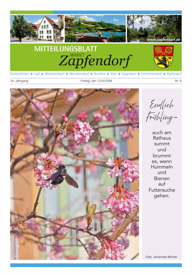 Mitteilungsblatt Markt Zapfendorf Titelblatt 06/2026