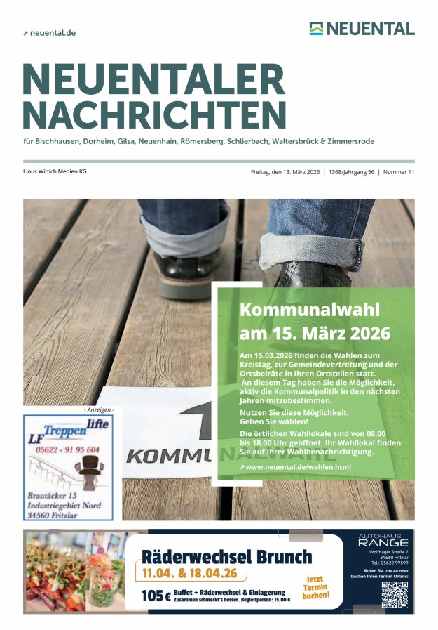 Neuentaler Nachrichten Titelblatt 11/2026