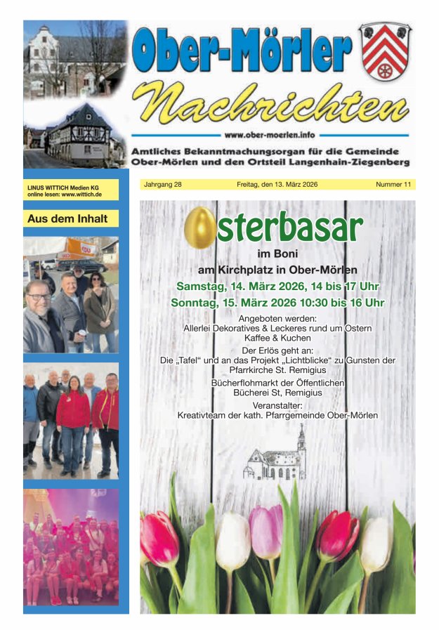 Ober-Mörler Nachrichten Titelblatt 11/2026