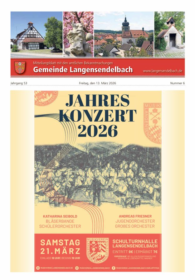 Mitteilungsblatt - Gemeinde Langensendelbach Titelblatt 06/2026