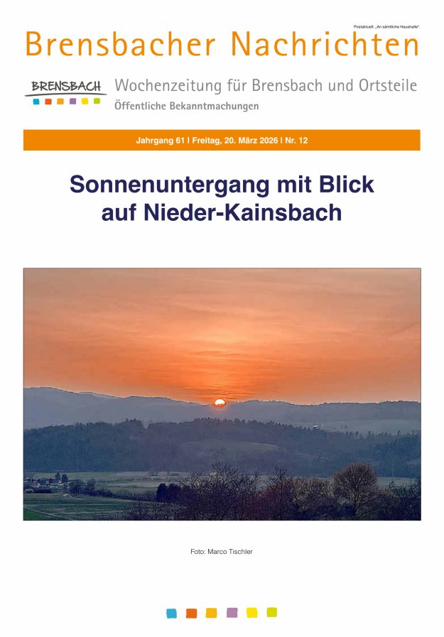 Brensbacher Nachrichten Titelblatt 12/2026